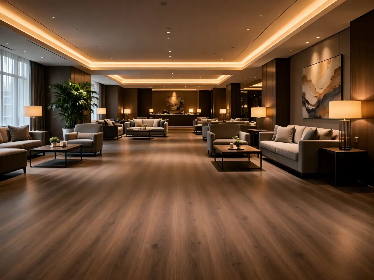 Boutique hotel engineered wood flooring project with premium finish and batch consistency