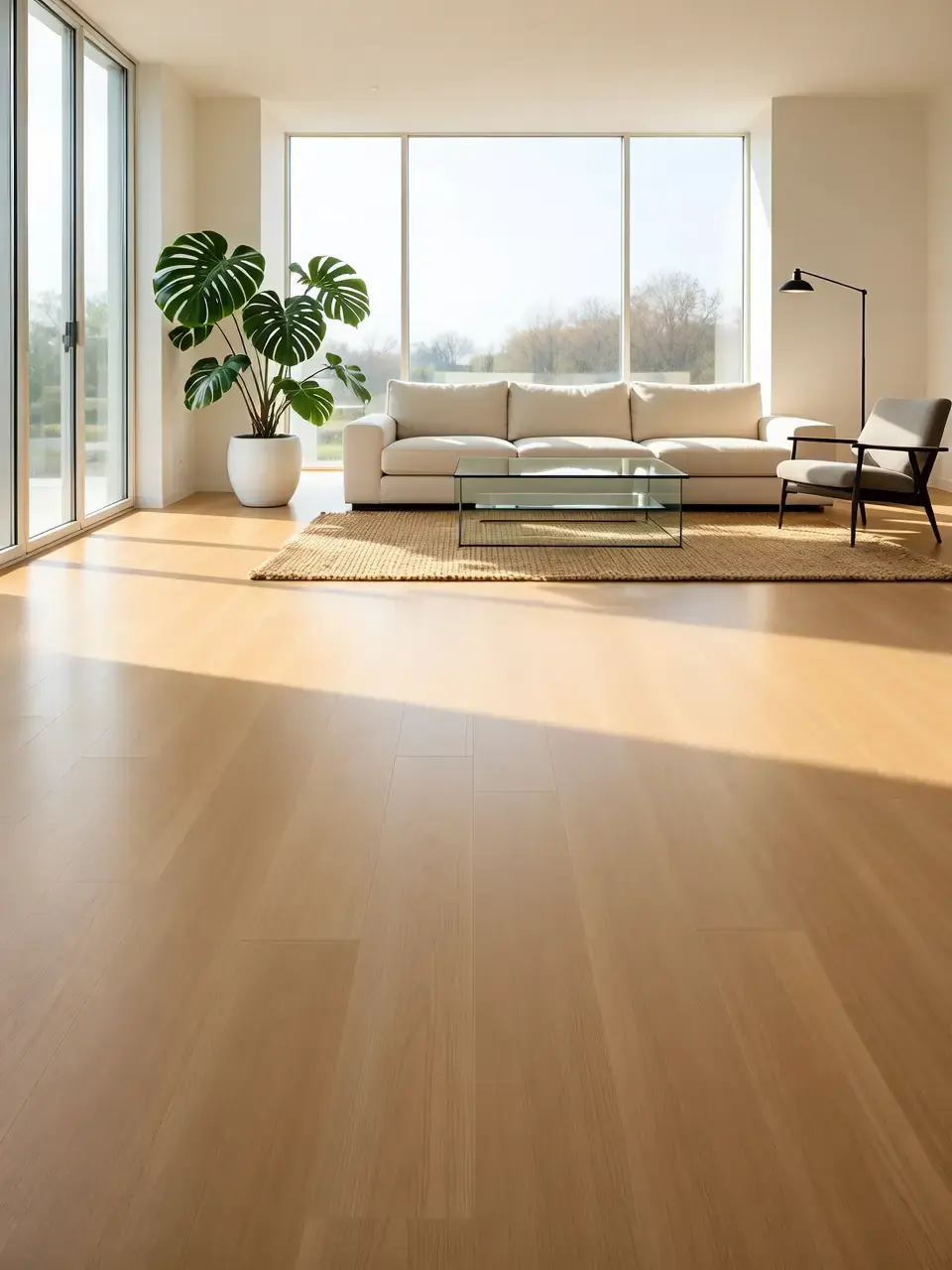 Light tone engineered wood flooring for contemporary homes apartments and retail spaces