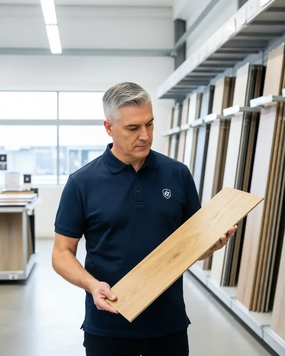 GoLink Floor quality control team inspecting engineered wood flooring standards